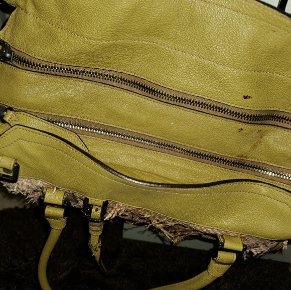 100% Authentic Burberry Satchel Rare Green Leather / Staw - Picture 4 of 8